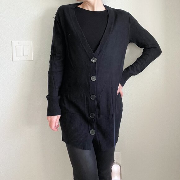 Vintage 2000s Black Oversized Slouchy Cardigan – Mary Kate & Ashley Olsen Vibes - Picture 3 of 7